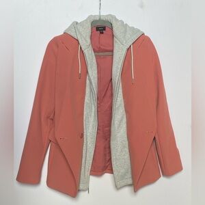 Women's Coral Jacket with Gray Hoodie XS